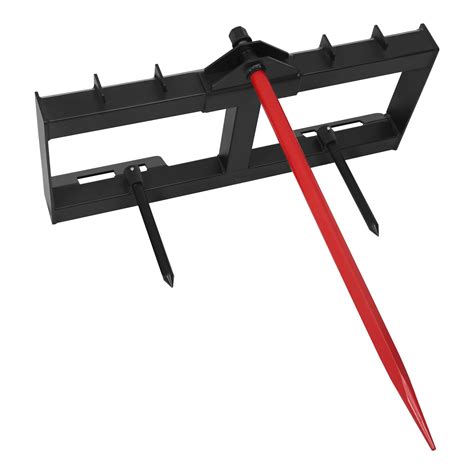 bobcat skid steer bale spear|skid steer hay spear attachment.